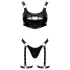 Black Level - Lack-Kleid Set (schwarz)