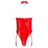 Black Level - Offener Body mit Halsband (Rot) - M