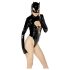 Schwarzer Samt - Batwoman Body mit langen Ärmeln