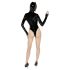 Schwarzer Samt - Batwoman Body mit langen Ärmeln - XL