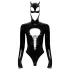 Black Velvet - Langarm Batwoman Body (schwarz) - XL