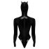 Schwarzer Samt - Batwoman Body mit langen Ärmeln - XL