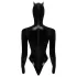 Black Velvet - Langarm Batwoman Body (schwarz) - XL