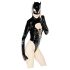 Schwarzer Samt - Batwoman Body mit langen Ärmeln - XL