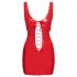 Black Level - Schnürlack Minikleid (Rot) - M