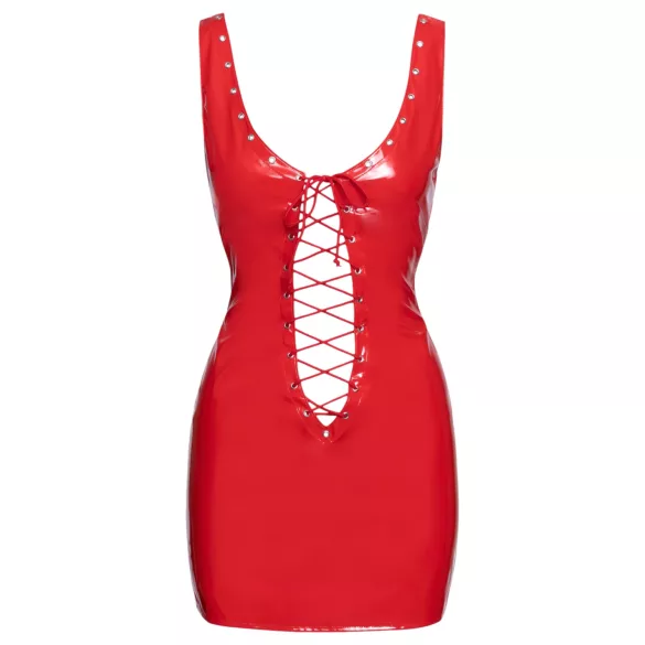 Black Level - Lack-Minidress mit Schnürung (Rot) - L