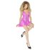 Black Level - Glänzendes Reißverschluss-Minikleid (Pink) - XXL