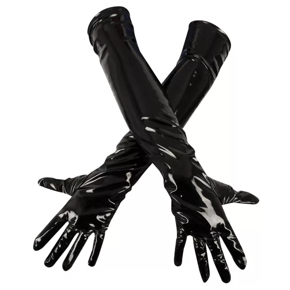 Black Level - Glänzende Lackhandschuhe (schwarz) - M