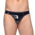 Black Level - Klassischer Lack-Tanga für Herren (Schwarz)
