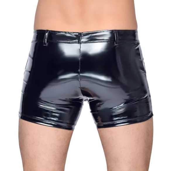 Black Level - Herrenlackshorts mit Seitentaschen (schwarz)