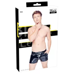   Black Level - Herrenlackshorts mit Seitentaschen (schwarz) - M