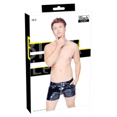   Black Level - Herrenlackshorts mit Seitentaschen (schwarz) - M