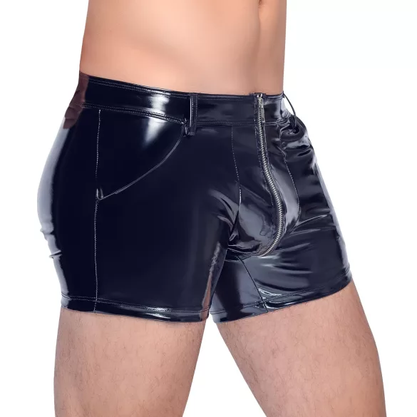 Black Level - Herrenlackshorts mit Seitentaschen (schwarz) - 2XL