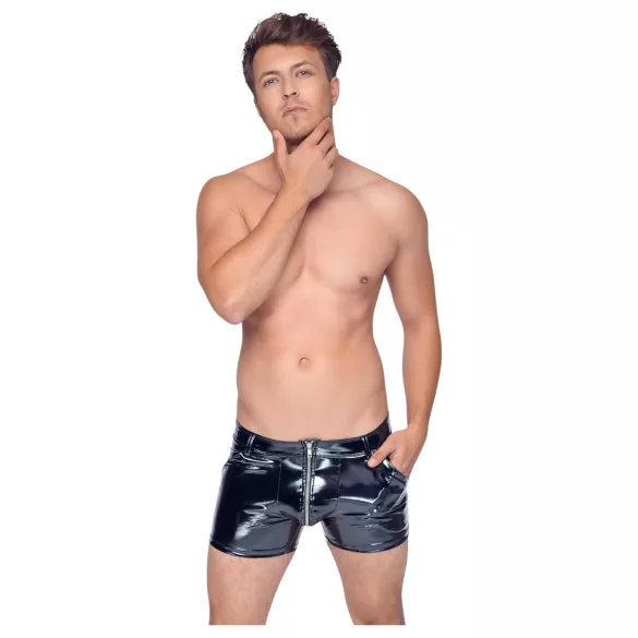 Black Level - Herrenlackshorts mit Seitentaschen (schwarz) - 2XL