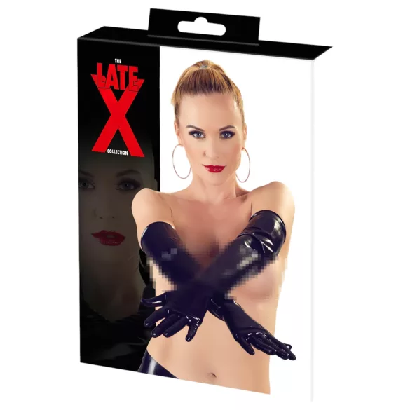 LATEX - lange unisex Handschuhe (schwarz) - XL