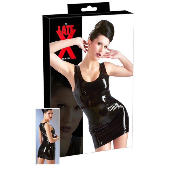 LATEX - Ärmelloses Minikleid (Schwarz) - M