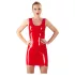 LATEX - Ärmelloses Latex-Minikleid (Rot) - XL