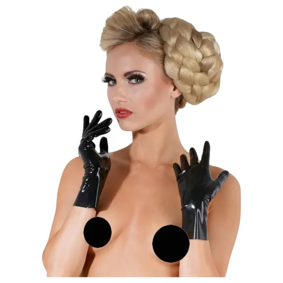LATEX - Kurze Unisex-Handschuhe (schwarz)