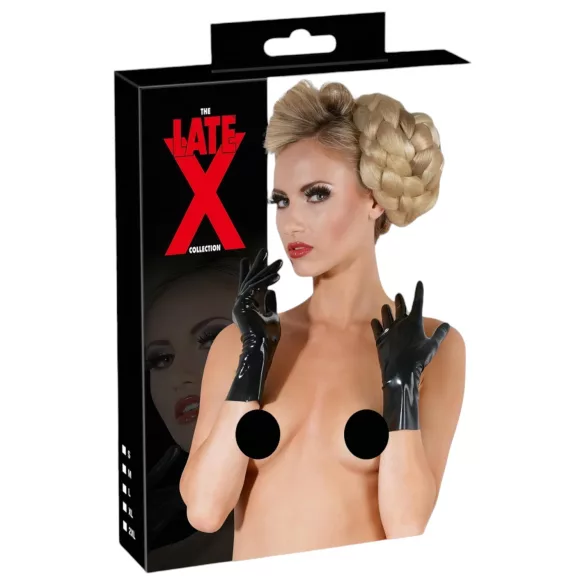 LATEX - Kurze Unisex-Handschuhe (schwarz) - L