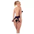 Latex Damenstring mit komplett offener Vorder- und Rückseite (schwarz, S-L)