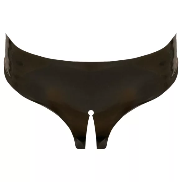 Latex Damenstring mit komplett offener Vorder- und Rückseite (schwarz, S-L)