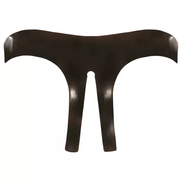 Latex Damenstring mit komplett offener Vorder- und Rückseite (schwarz, S-L)