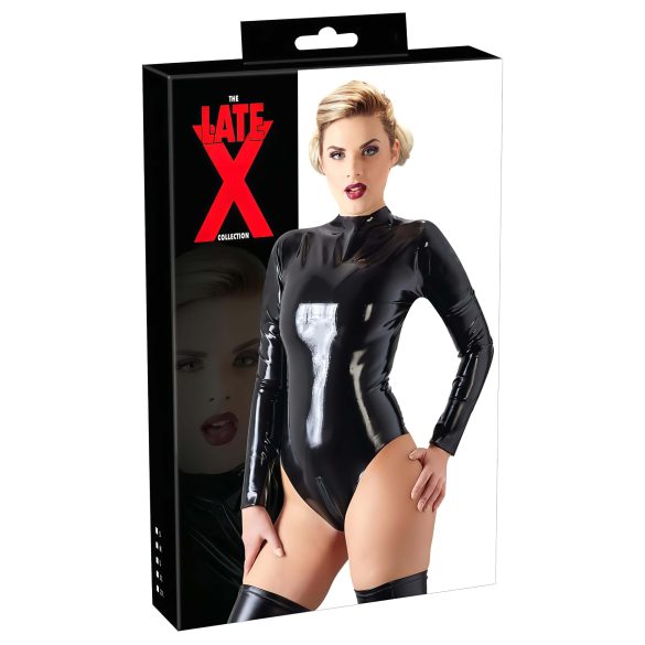 LATEX - Langarm Damen-Body (Schwarz)