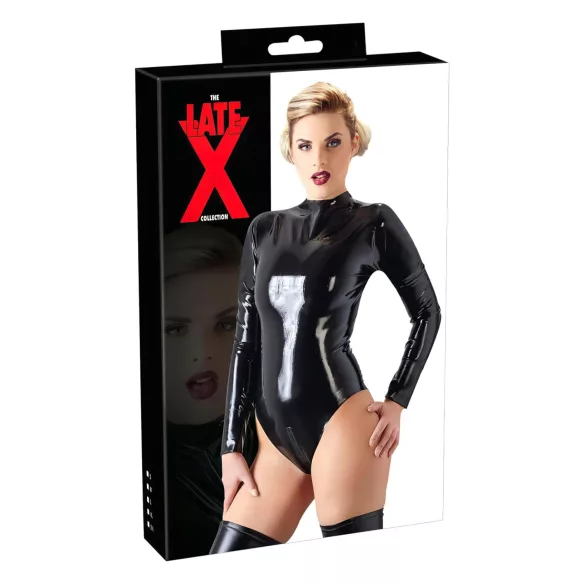 LATEX - Langarm-Damenbody (schwarz) - L