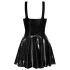 LATEX - Minikleid mit Rüschensaum (schwarz) - M
