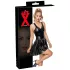 LATEX - Minikleid mit Rüschensaum (schwarz) - XL