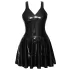 LATEX - Minikleid mit Rüschensaum (schwarz) - XL