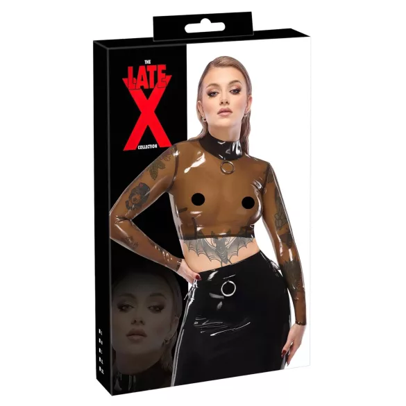 LATEX - transparenter Latex-Top (transparent-schwarz) - L