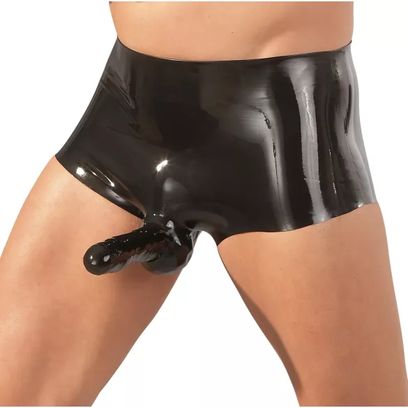 Latex-Boxer + Penismanschette (schwarz) - L/XL
