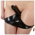 Latex Damen-Slip mit integriertem Dildo (schwarz) - L