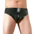 LATEX - Herren-Slip mit internem Anal-Dildo (schwarz) - L