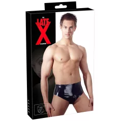   Latex Herren-Unterhose mit innerem, konischem Anal-Dildo (schwarz)