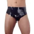 LATEX - Männer Slip mit Innenkegel Anal-Dildo (schwarz)