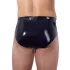 LATEX - Männer Slip mit Innenkegel Anal-Dildo (schwarz)