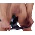 LATEX - Herren String mit konischem Anal-Dildo (schwarz) - XL