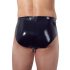 LATEX - Herren String mit konischem Anal-Dildo (schwarz) - XL