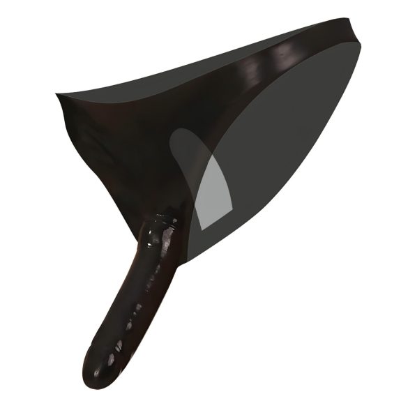 LATEX - Außen- und Innendildo - schwarz (S-L)