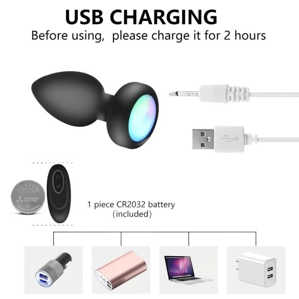 Mrow - Leuchtender Radio-Analdildo (schwarz)