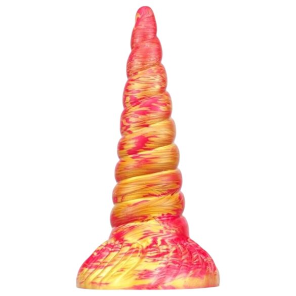 Metallischer Einhorn-Dildo, 17cm - Pink/Goldfarben