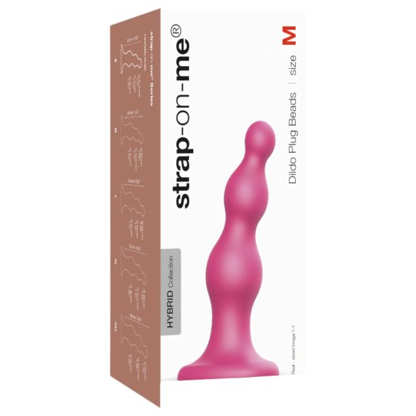 Strap-on-me Perlen M - Perlen-Dildo mit Saugnapf (Rosa)