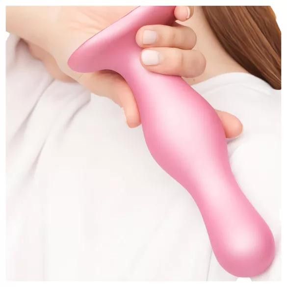 Strap-on-me Curvy S - gewellter Dildo mit Saugnapf (pink)