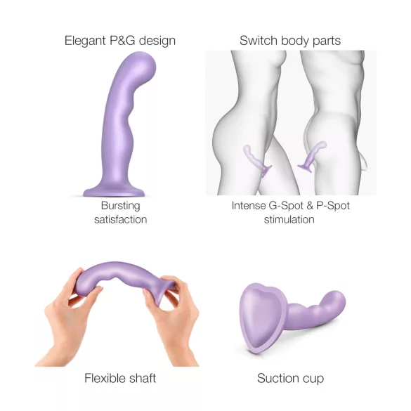 Strap-on-me P&G S - gebogener Saugnapf-Dildo (lila)