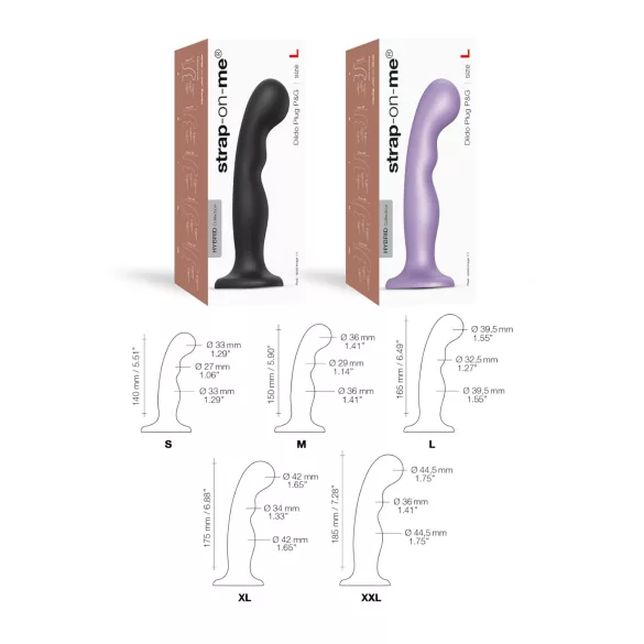 Strap-on-me P&G S - gebogener Saugnapf-Dildo (lila)