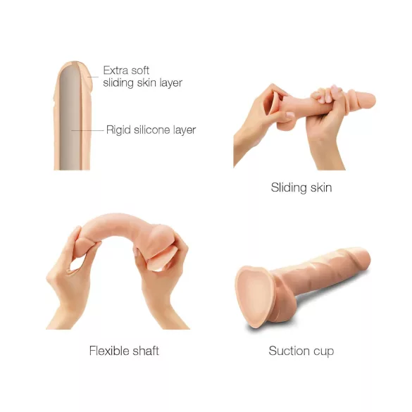 Strap-on-me S - zweischichtiger Dildo mit Saugnapf (hautfarben)