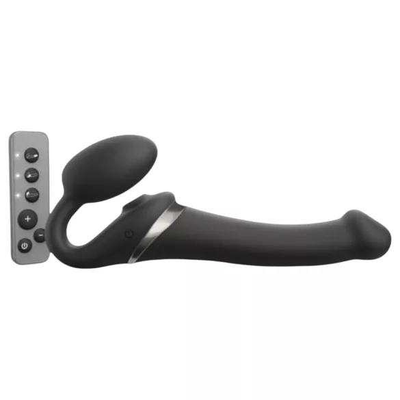 Strap-on-me M - Luftwellen Strap-On Vibrator (schwarz)