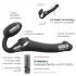 Strap-on-me M - Luftwellen Strap-On Vibrator (schwarz)